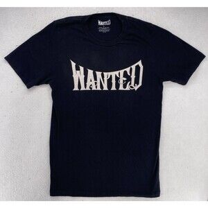 Wanted Graphic T Shirt Mens Large Black Cotton Spellout Made in USA Streetwear